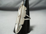 Incredible Intricacy Navajo Sterling Silver Feather Ring Native American-Nativo Arts