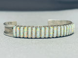 Breathtaking Native American Zuni Synthetic Opal Row Sterling Silver Bracelet-Nativo Arts