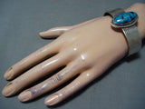Newsworthy Vintage Native American Navajo Kingman Turquoise Sterling Silver Bracelet Old-Nativo Arts