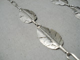 Amazing Detailed Navajo Feather Sterling Silver Native American Necklace-Nativo Arts