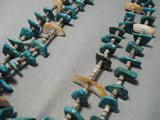Chunky Nuggets Vintage Navajo Shell Turquoise Native American Necklace Old-Nativo Arts