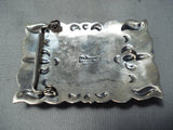 Newsworthy Vintage Native American Navajo #8 Turquoise Mine Sterling Silver Buckle Old-Nativo Arts