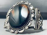 Brown Moon Agte Vintage Native American Navajo Sterling Silver Bracelet-Nativo Arts