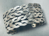 One Of The Best Ever Vintage Native American Navajo Rope Sterling Silver Bracelet Old-Nativo Arts