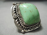 Very Rare Vintage Native American Navajo Orvil Jack Turquoise Sterling Silver Tso Ring-Nativo Arts