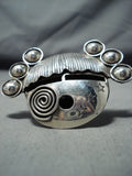 Biggest Native American Navajo Kachina Face Native American Navajo Sterling Silver Ring-Nativo Arts