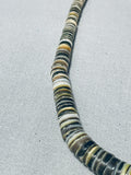 Native American Authentic Vintage Santo Domingo Brown Shell Sterling Silver Choker Necklace-Nativo Arts