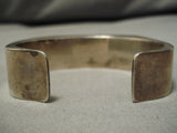 Impressive Vintage Native American Navajo Rare Inlay Sterling Silver Bracelet Old-Nativo Arts