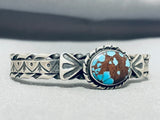 Kirby Nez Top Turquoise Mine Native American Navajo Sterling Silver Bracelet-Nativo Arts