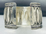 Long Shell One Of A Kind Vintage Native American Navajo Hand Tooled Sterling Silver Bracelet-Nativo Arts
