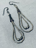 Pretty Vintage Native American Navajo Sterling Silver Earrings-Nativo Arts