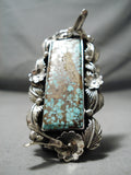 Wonderful San Felipe #8 Turquoise Sterling Silver Ring Native American-Nativo Arts