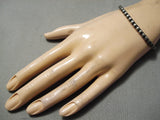 Wonderful Vintage Native American Navajo Sterling Silver Serrated Bracleet Old-Nativo Arts