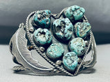 Heart Of Turquoise Vintage Native American Navajo Sterling Silver Bracelet-Nativo Arts