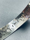 Tommy Joe Vintage Signed Native American Navajo Sterling Silver Storyteller Bracelet-Nativo Arts