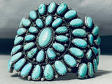 Astonishing Vintage Native American Navajo Turquoise Sterling Silver Cluster Bracelet-Nativo Arts