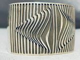 One Of The Craziest Swirl Native American Navajo Sterling Silver Cuff Bracelet-Nativo Arts