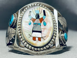 Ceremonial Vintage Native American Navajo Turquoise Sterling Silver Bracelet-Nativo Arts