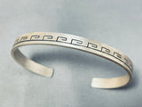 Marvelous Vintage Native American Navajo Sterling Silver Bracelet Signed Skeets-Nativo Arts