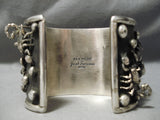 Crazy Scorpion Heavy Huge Native American Sterling Silver Bracelet-Nativo Arts