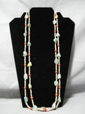 Native American Wonderful Santo Domingo Royston Turquoise Coral & Heishi Necklace-Nativo Arts