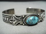 Important Albert Jake Vintage Native American Navajo Turquoise Sterling Silver Bracelet-Nativo Arts
