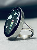 Comet Cosmic Native American Navajo Opal Coral Sterling Silver Ring-Nativo Arts