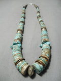 Native American One Of The Largest Santo Domingo Fetish Sterling Silver Turquoise Necklace-Nativo Arts