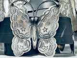 Vince Platero Huge Butterlfy Vintage Native American Navajo Sterling Silver Concho Belt-Nativo Arts