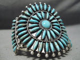 Exceptional Navajo Turquoise Sterling Silver Bracelet Native American-Nativo Arts