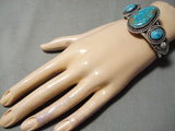 Stunning Vintage Native American Navajo Royston & Old Kingman Turquoise Silver Bracelet-Nativo Arts