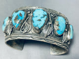 Incomparable Vintage Native American Navajo Morenci Turquoise Sterling Silver Bracelet-Nativo Arts