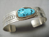 Important Vintage Native American Navajo Verdy Jake Turquoise Sterling Silver Bracelet-Nativo Arts