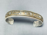Fabulous Vintage Native American Navajo Sterling Silver And 12kgf Storyteller Bracelet Signed-Nativo Arts