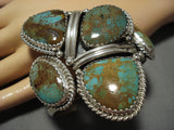 Museum Quality Vintage Native American Navajo Royston Turquoise Sterling Silver Bracelet Old-Nativo Arts