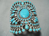 One Of The Biggest Best Native American Navajo Turquoise Sterling Silver Bracelet-Nativo Arts