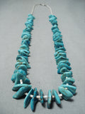 Dynamic Vintage Navajo Turquoise Sterling Silver Necklace Old Native American-Nativo Arts