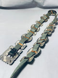 Royston Turquoise Vintage Native American Navajo Roger Skeet Sterling Silver Concho Belt-Nativo Arts