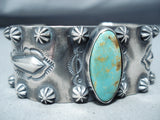 Expert Hand Tooled Vintage Native American Navajo Royston Turquoise Sterling Silver Bracelet-Nativo Arts