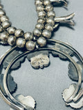 Womens Vintage Native American Navajo Turquoise Sterling Silver Squash Blossom Necklace-Nativo Arts