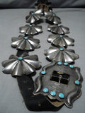 Colossal!! Opulent Vintage Native American Navajo Turquoise Sterling Silver Concho Belt Old-Nativo Arts