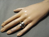 Native American Statement Vintage Ben Nighthorse Campbell Turquoise Sterling Silver Ring-Nativo Arts