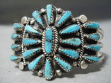Sungursting Turquoise Vintage Native American Navajo Sterling Silver Bracelet Cuff-Nativo Arts