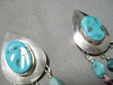 Eye-catching Navajo Turquoise Sterling Silver Dangle Earrings Native American-Nativo Arts