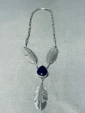 Importanrt Ben Begaye (d.) Vintage Native American Navajo Feather Sterling Silver Necklace-Nativo Arts