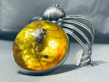 Scorpion Amber Native American Sterling Silver Spider Bracelet-Nativo Arts