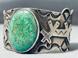 Native American Important Damale Turquoise Animal Sterling Silver Vintage Bracelet-Nativo Arts