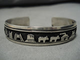 Authentic Vintage Native American Navajo Thomas Singer Sterling Silver Bracelet Old-Nativo Arts