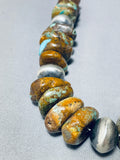 Dramatic Native American Navajo Royston Turquoise Sterling Silver Necklace-Nativo Arts
