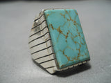 Magnificent Vintage Native American Navajo Spiderweb Turquoise Sterling Silver Ring-Nativo Arts